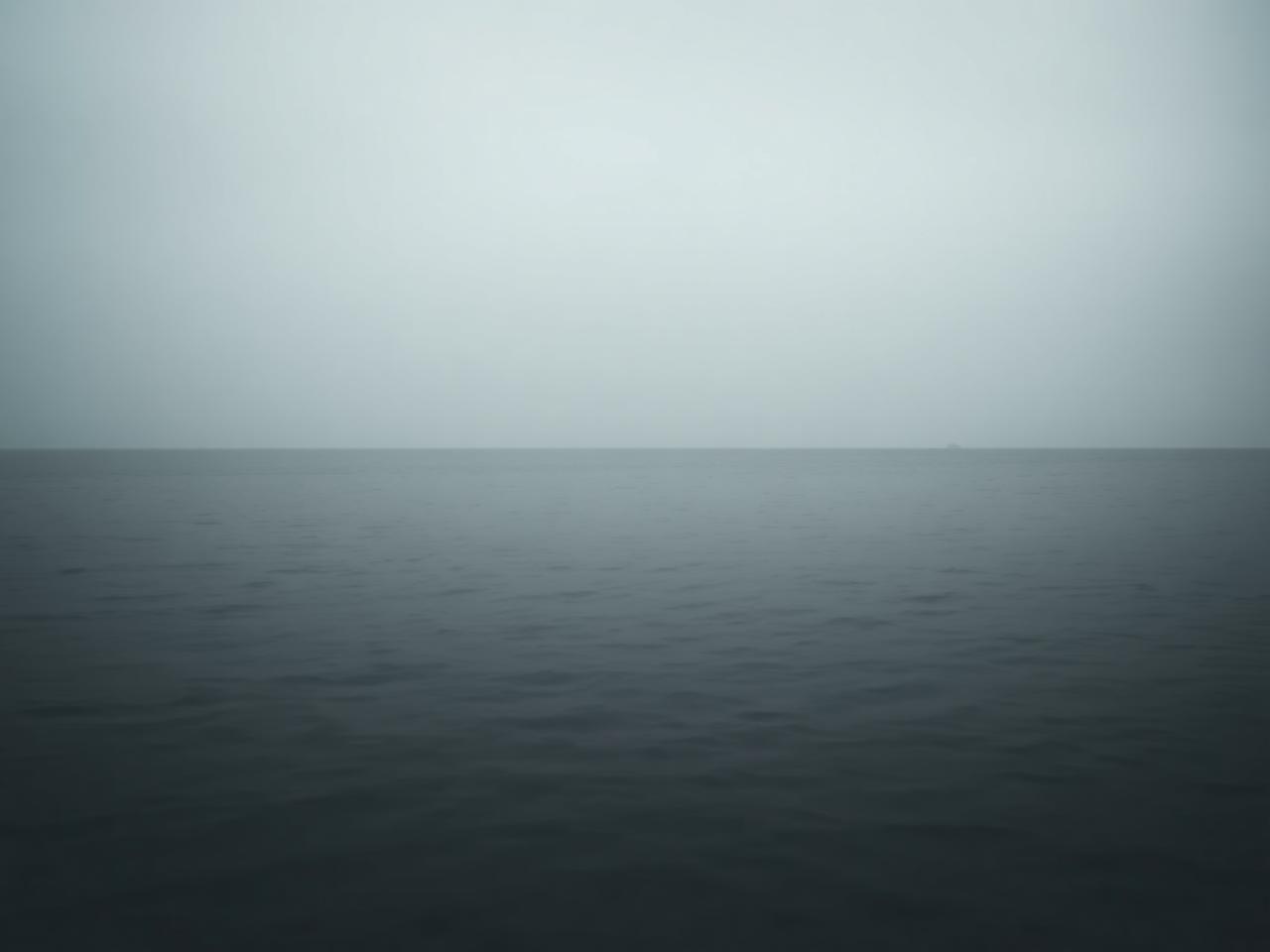 Open sea surface under low grey light